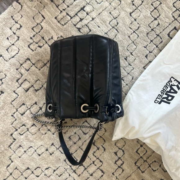 Karl Lagerfeld Black Bucket Shoulder Bag - Picture 3 of 3